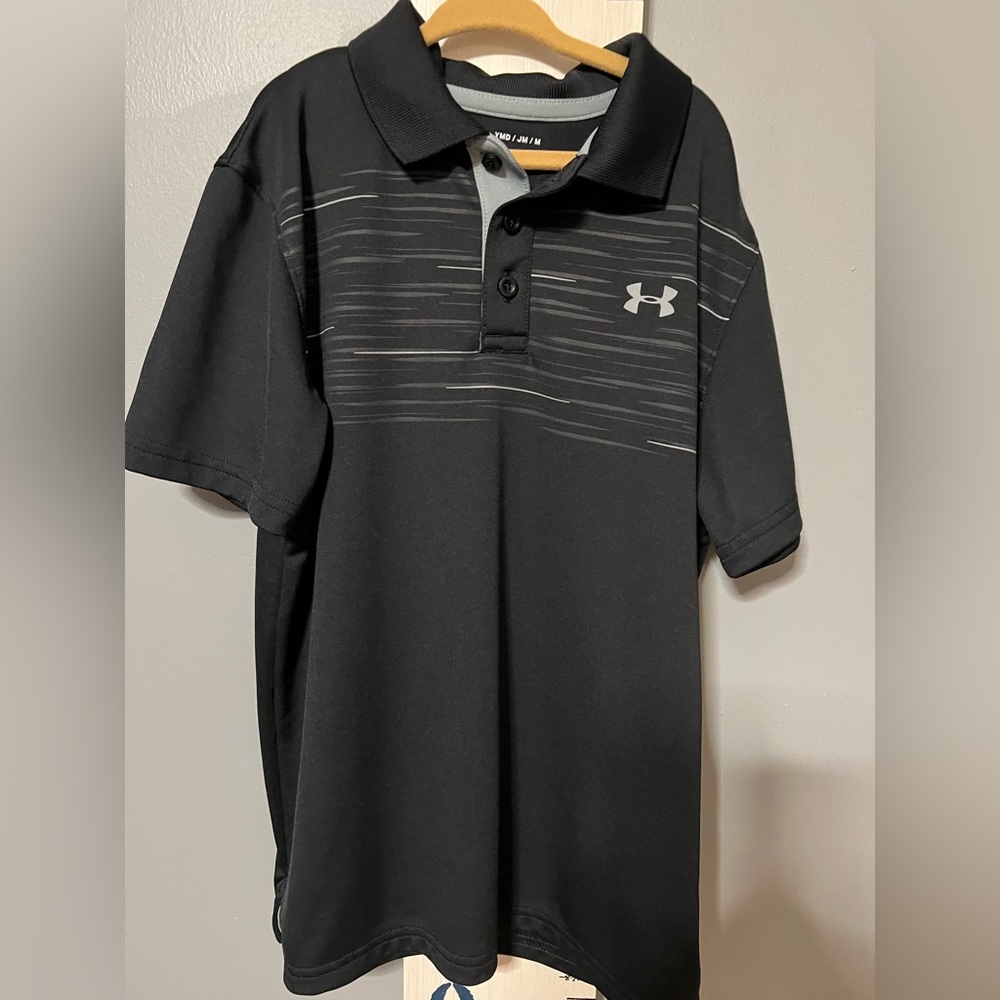Under Armour Boys Youth Medium Polo Black